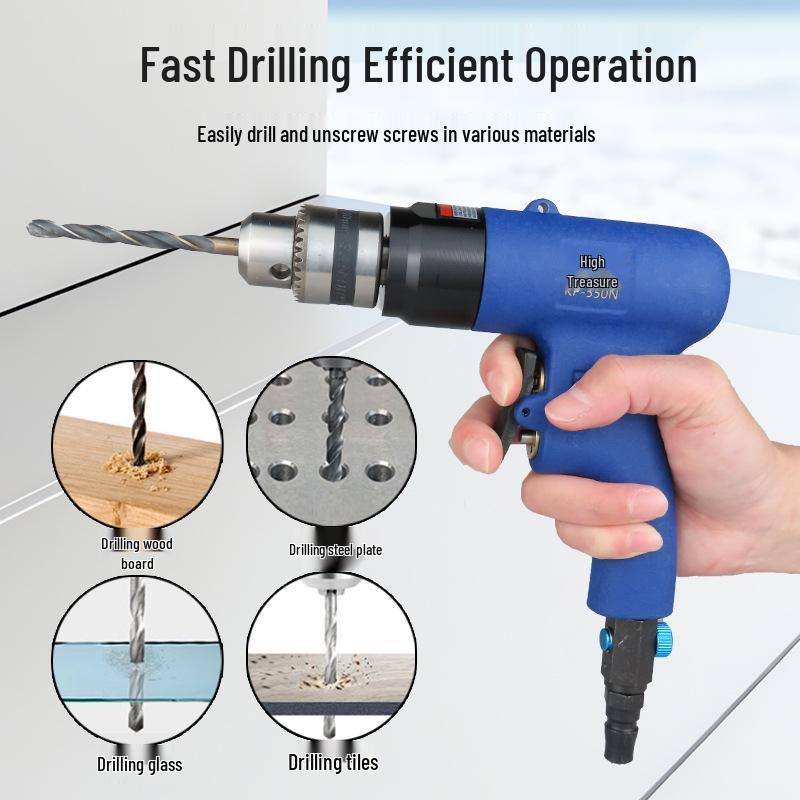 Gaobao Pneumatic Drill Gun 3/8" & 1/2" with Forward/Reverse Rotation for Wood Tapping