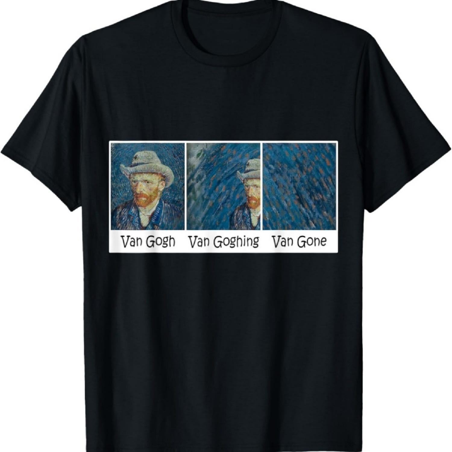 Смешная футболка с мемом Ван Гог Ван Гогинг Ван Ушел S чёрный