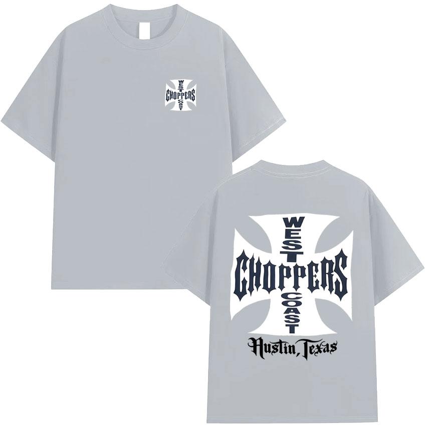 West Coast Choppers Pop Grafické Tričko Letní Vysoce Kvalitní Tričko Pánské Bavlněné Ležérní Krátký Rukáv Kulatý Výstřih Y2K Tričko Streetwear