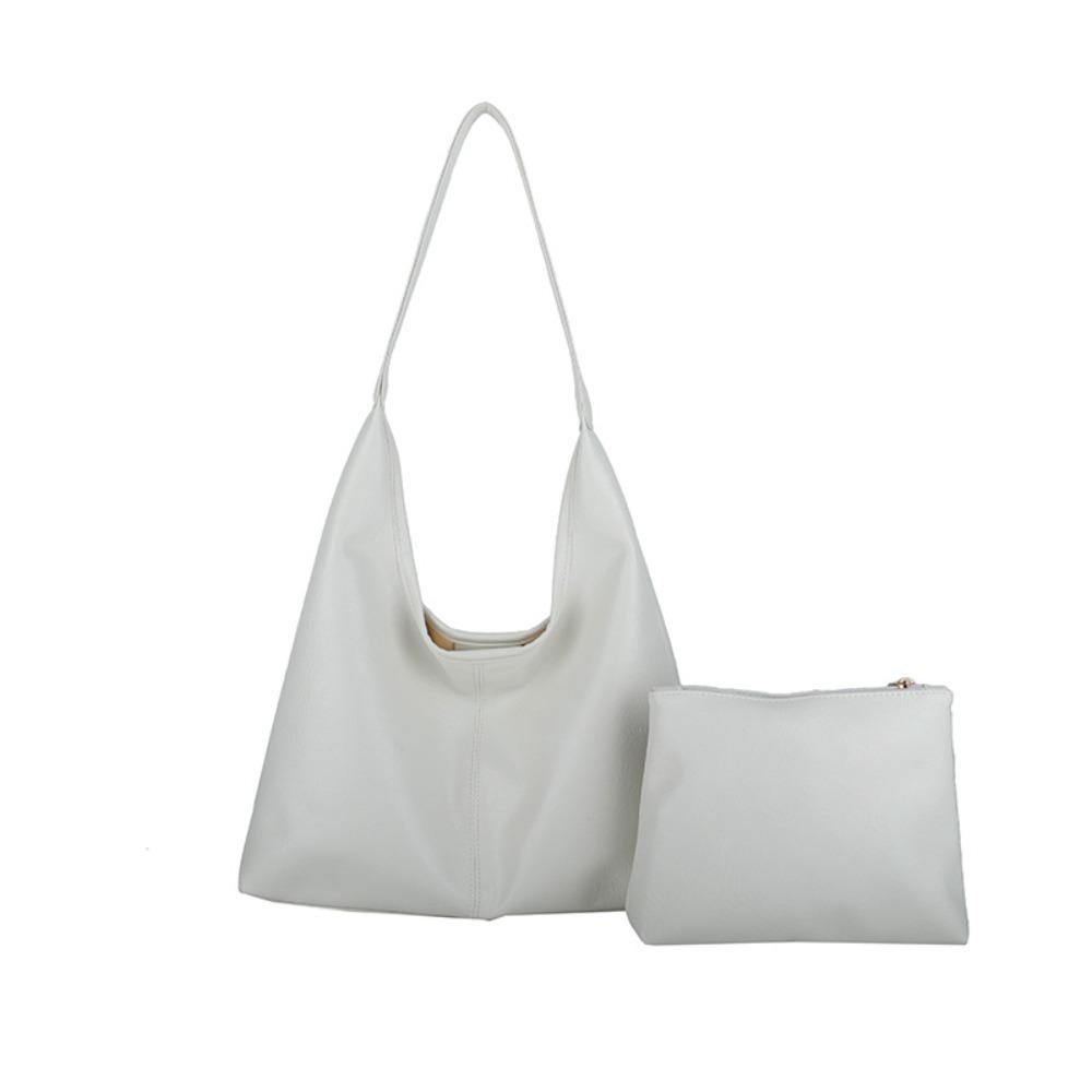 Легкая женская сумка-тоут большого объема из ПУ-кожи, однотонная, на плечо, для повседневной носки