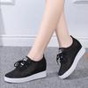 Fashion Lace Up Shallow Mouth Casual Walking Shoes Spring and Autumn New Round Toe Thick Sole Breathable Sports Shoes for Women
