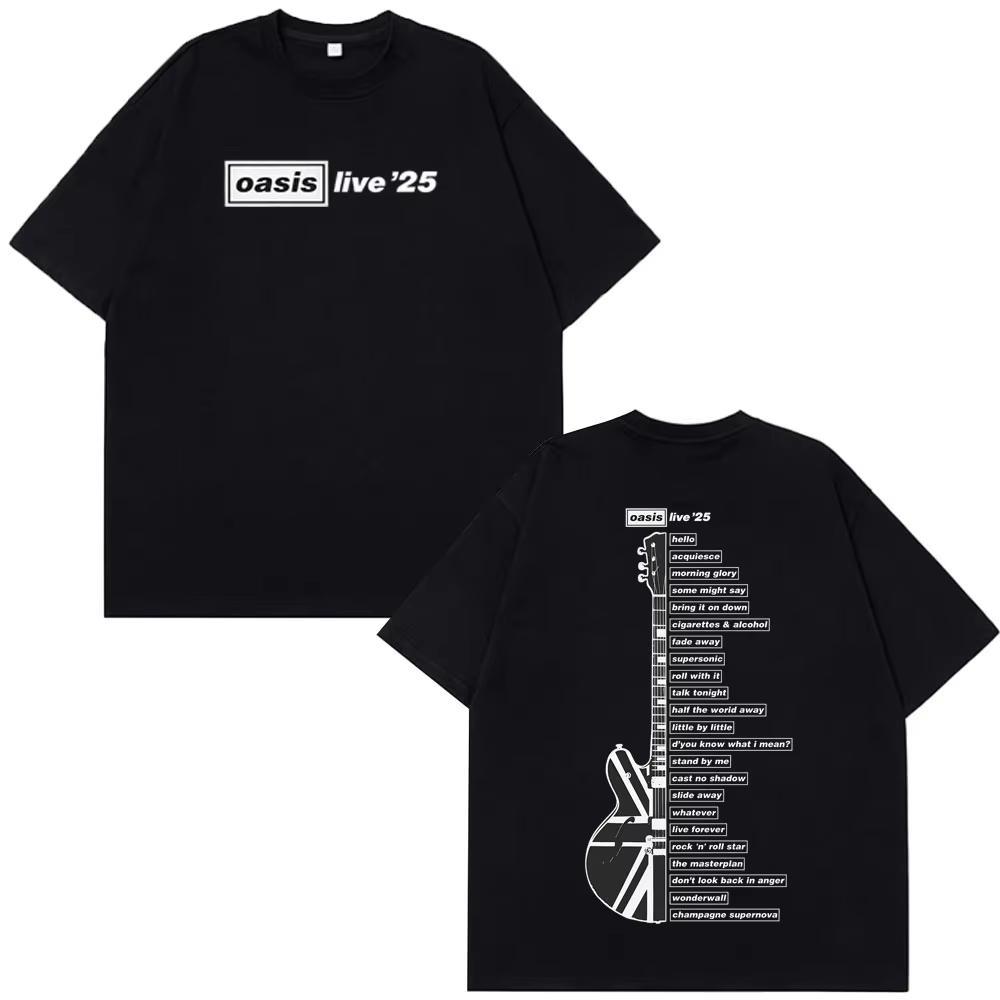 Oasis Live  Wembley Tour Tshirt Fan Merch Summer Top Men Hiphop Fashion Tshirts Comfort CasualSpring summer Shortsleeved Top L