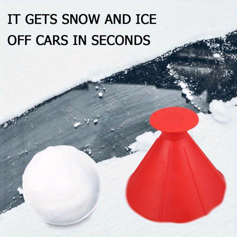 4PCS Car Window Windshield Magic Ice Scraper Funnel Snow Shovel, Car Round Plastic Snow Shovel Snow Scraper
