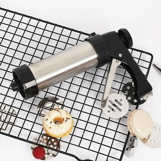 Keks-Presse Edelstahl Keks-Ausstecher-Set für Anfänger Keks-Teig-Extruder mit ergonomischem Griff