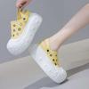 Thick-soled big-headed small casual board shoes 2025 summer ugly cute Korean version canvas shoes heightening bag head cool slippers