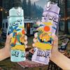 1PC Fort Myers Beach Happy Summer Graphic 750ml Color Plastic Sports Water Bottle Leakproof Flip Straw Lid Suitable for Sports Office Home Use