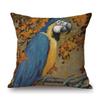 Flower Birds Peacock Floral Oil Painting Parrot Home Decoration Cotton Linen Sofa Throw Pillow Case Beautiful Cushion Cover Case