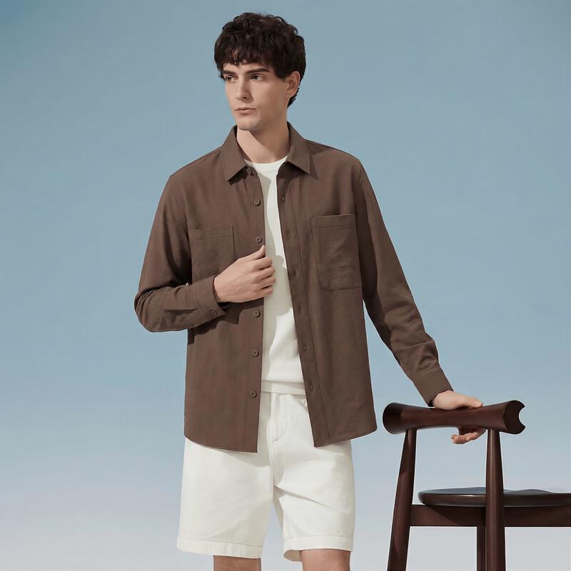 Judger Men's Long Sleeve Cotton Blend Button-Down Shirt
