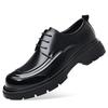 Leather High-end Wedding Groom Shoes First Layer Cowhide Leather Shoes Men's Autumn Fashion Big Head Derby Shoes