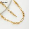 18K Gold Plated Brass 3:1 Figaro Chains For Jewelry Making,Thick Large Heavy Chains For DIY Necklace Bracelet Making Findings