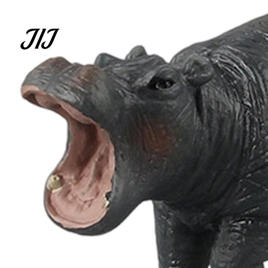 Realistic Hippo Figurine Simulation Hippopotamus Figurine, Lifelike Statue Sculpture, River Wild Animal Educational Toy Horse Model for Desk