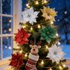 Glitter Flower Mesh Fabric Christmas Floral Arrangement Decoration