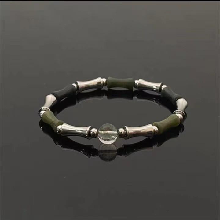 Chic Beaded Blue Bracelet For Couples Copper Material With Plated Finish