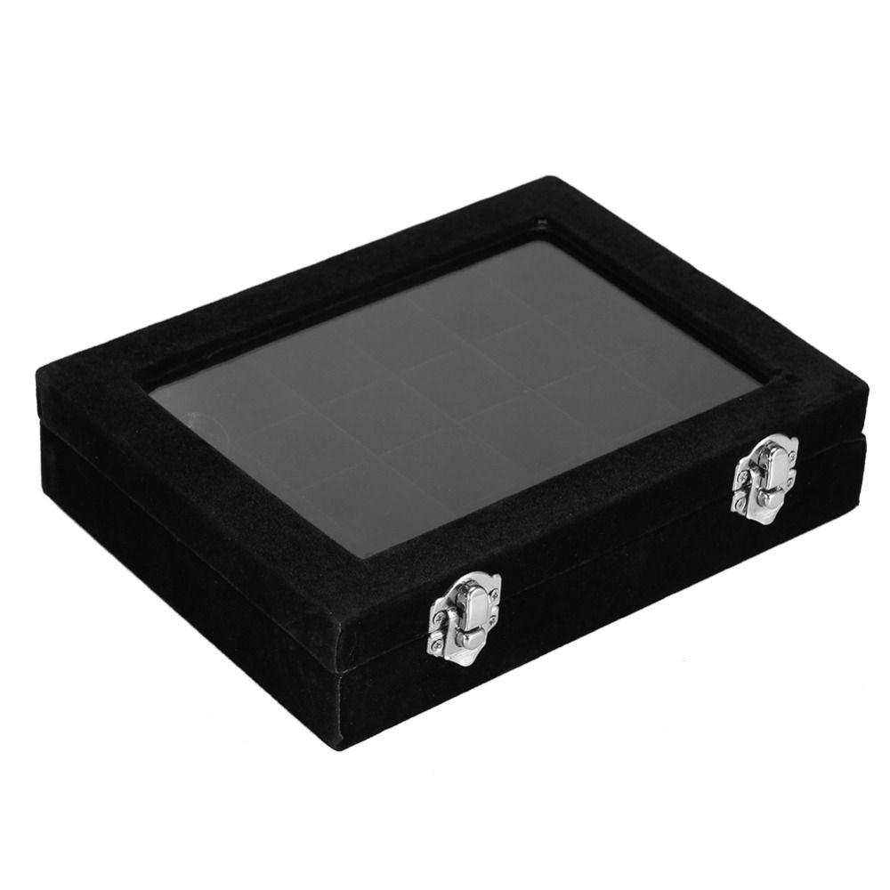 Transparent Lid 24 Grids Rhinestone & Nail Gem Storage Box Shop Display