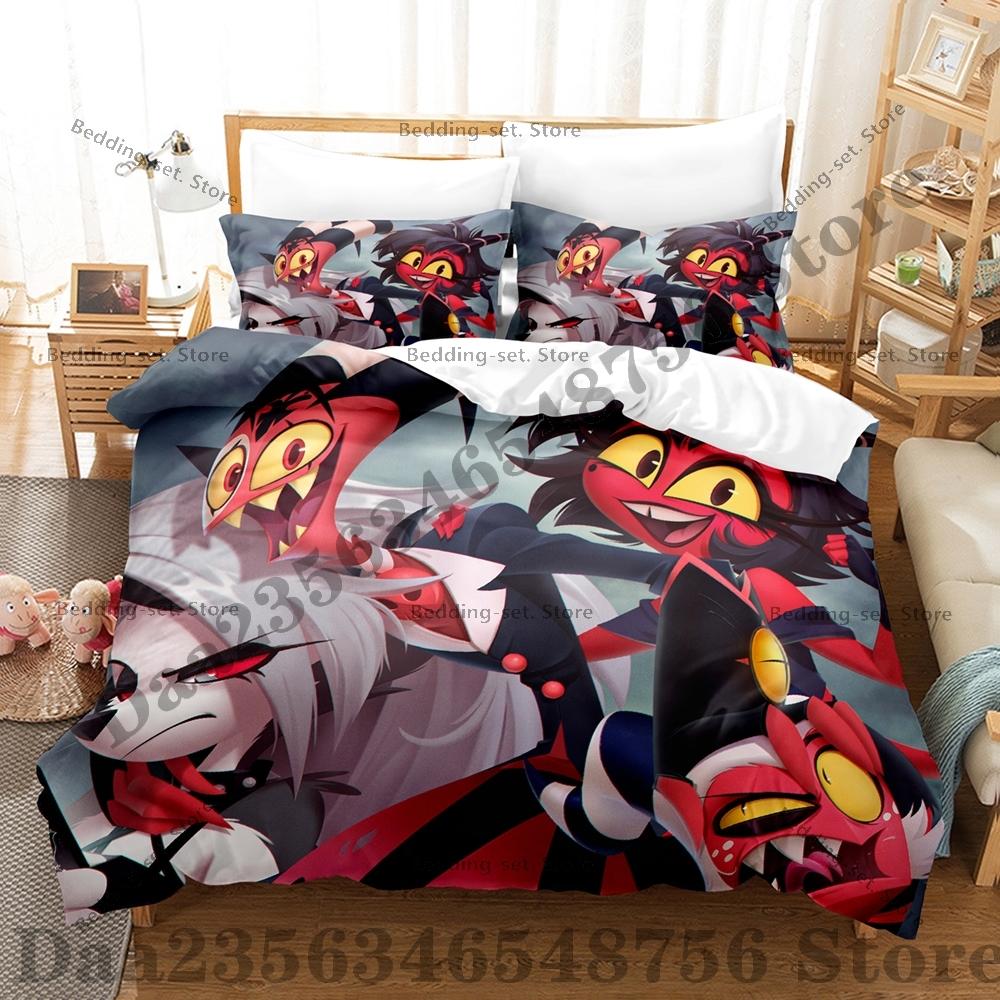 Helluva Boss Bedding Set Single Twin Full Queen King Size Bed Set Adult Bedroom Duvetcover Sets Anime Bed Sheet Set