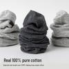 Men's Pure Cotton Antibacterial Mid-Calf Socks - Black, Breathable, Sweat-Absorbent for All Seasons
