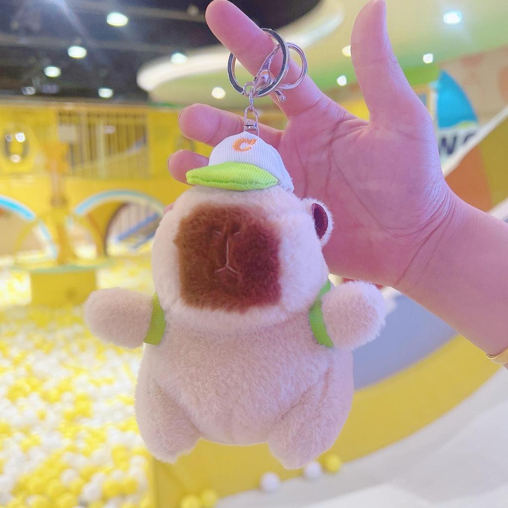 Capybara Schlüsselanhänger Plüsch: Niedliches Meerschweinchen Plüschtier Anhänger Puppe und Schlüsselanhänger