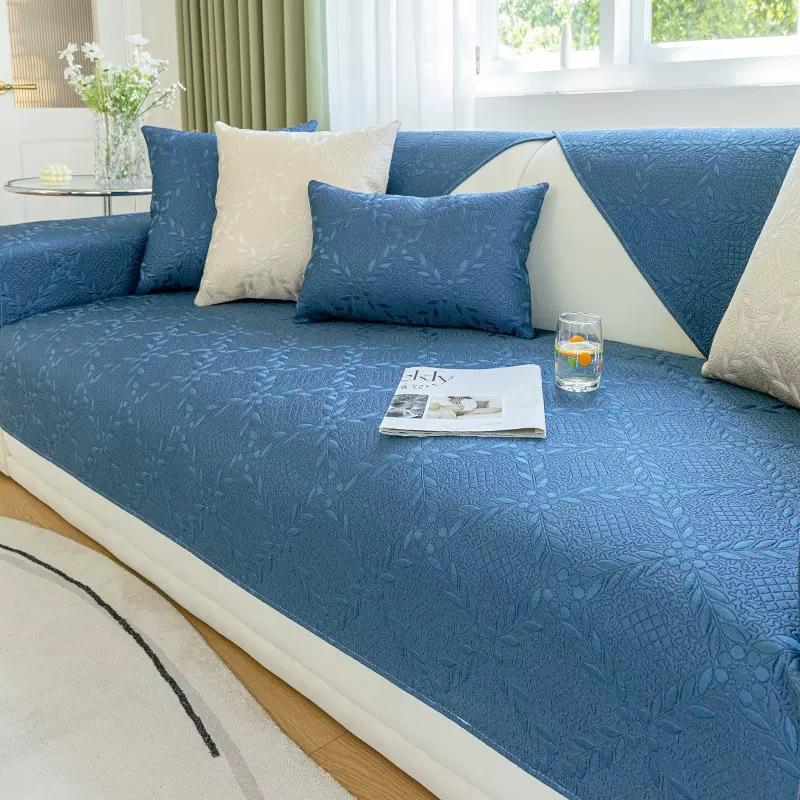 Einfarbiger Sofabezug, rutschfester, hochpräziser Jacquard-Sofahandtuch-Kissenbezug für Wohnzimmer-Sofa-Schonbezüge, Couchbezüge