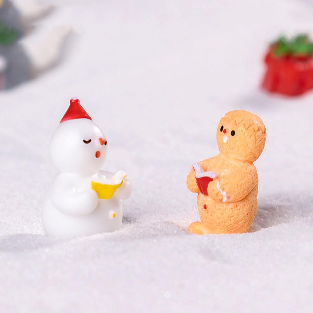 Moeagel Christmas Miniature 6 Christmas Miniature Choir Tabletop Resin Christmas Handmade Christmas Christmas Santa Garden Potted Gardening Decorative