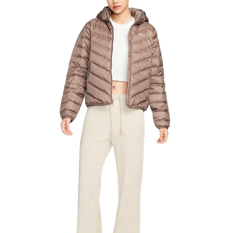 (WMNS) Nike Sportswear Windpuffer Therma-Fit Hooded Puffer Mink Brown Women s HV5106-214 L