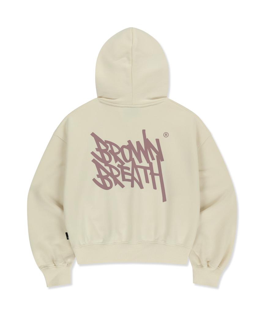 W Tag Crop Hoodie - Ivory