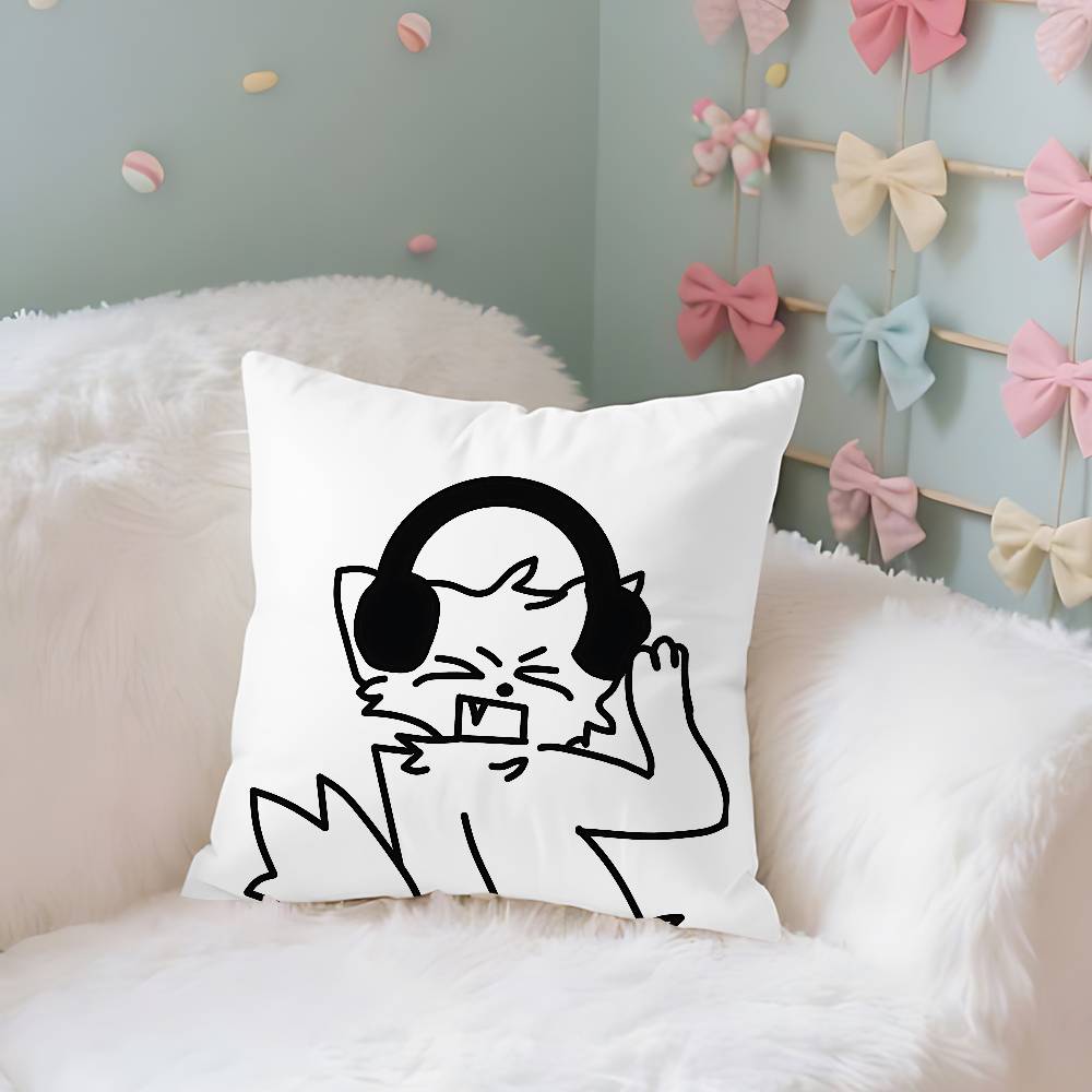 BBoykisser Silly Cat Case Plush Fabric Soft Pillowcase Double Sided Print Cushion Cover Household Gifts