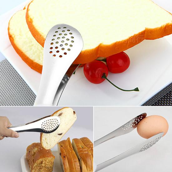 Rostfritt stål BBQ Mat Tång Kök Buffé Cook Bröd Clip Bakverk Clamp