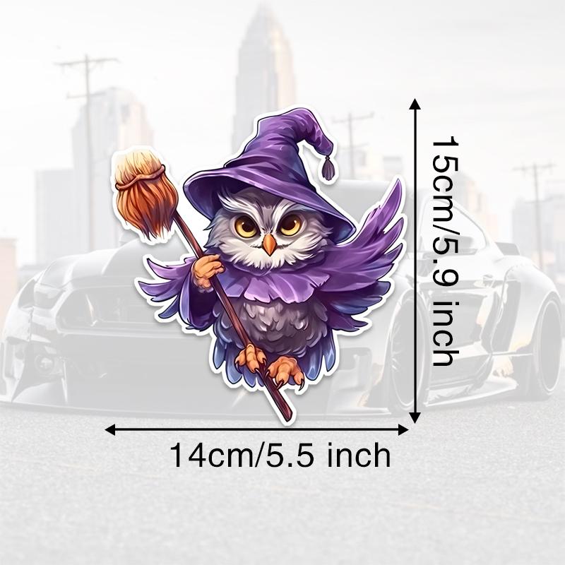 

DS42#14x15см Милая мультяшная волшебная сова Водонепроницаемая виниловая наклейка Внешние автомобильные аксессуары 14x15cm