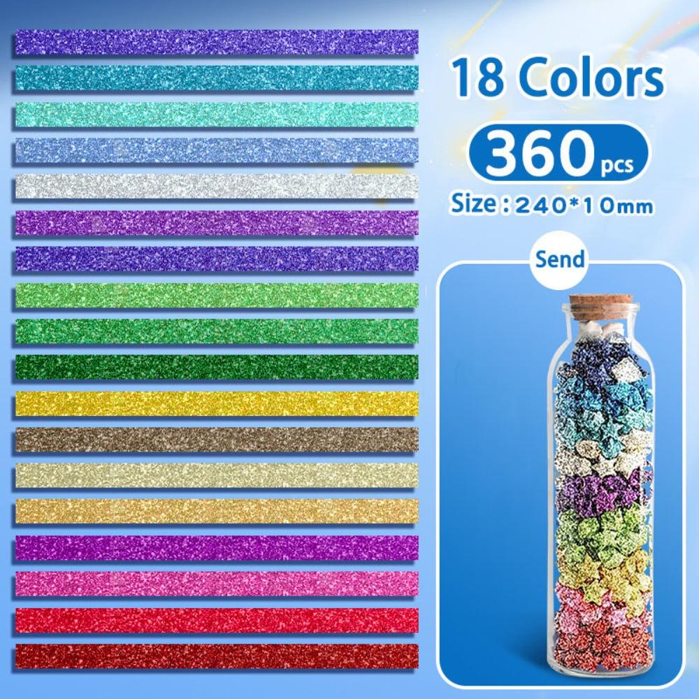 Paper Star Glitter Origami Stars Paper Strips DIY Origami Arts Crafting  Friendship Gift Style A1