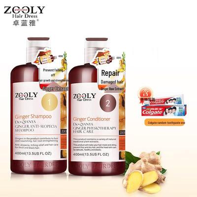 Conjunto Shampoo e Condicionador Zhuolanya Gengibre Anti-Queda de Cabelo