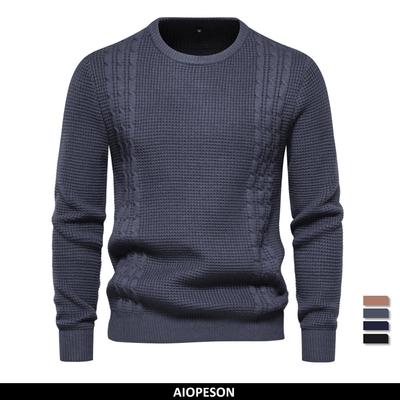2023 New Warm Men's Pullovers Sweater for Fall and Winter with Solid Color and Soft Material Casual Classic Sweater Men