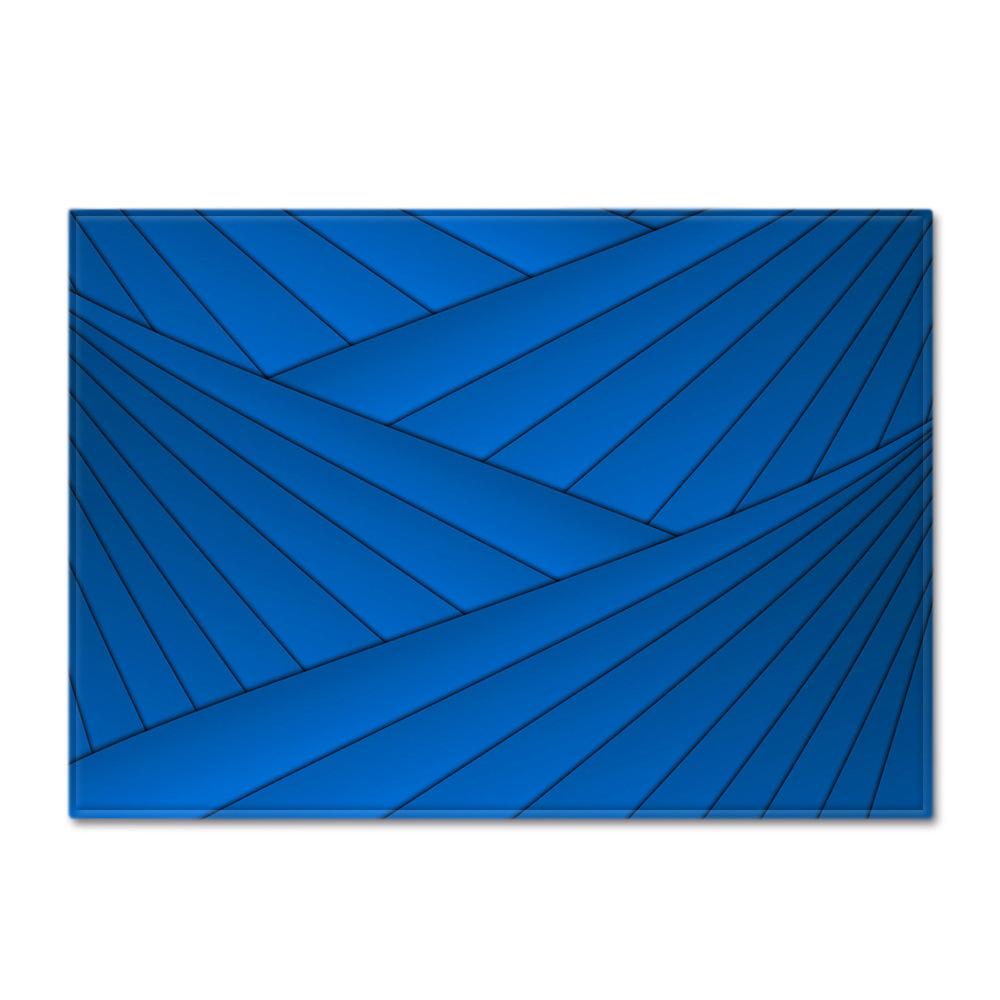 Line Printing Three-Dimensional Carpet Living Room Runway Green Floor Mat