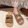Fashion Female Shoes Womens Slippers Outdoor Slides Butterfly-Knot Loafers 2025 Summer Beach Flat Butterfly-knot Female Shoes Slippers W