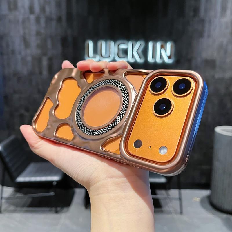 

Suitable IPhone 17 ProMax Phone Case Heat Dissipation Magnetic Suction Apple 16 Hollow Hole 15 Anti Drop Protective Cover iPhone15plus оранжевый