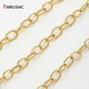 18K Gold Plated Brass Large Oval Chain Link Bulk Chains for Jewelry Making DIY Necklace Bracelet Supplies Craft Accessories