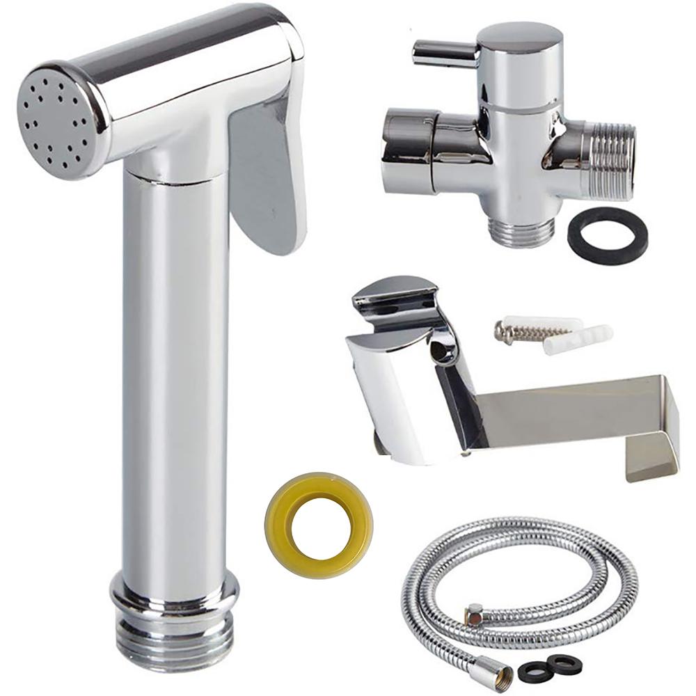 Handheld Brass Bidet Sprayer with Hose Italy Health Faucet Shattaf for Toilet & Cloth Diaper Washer