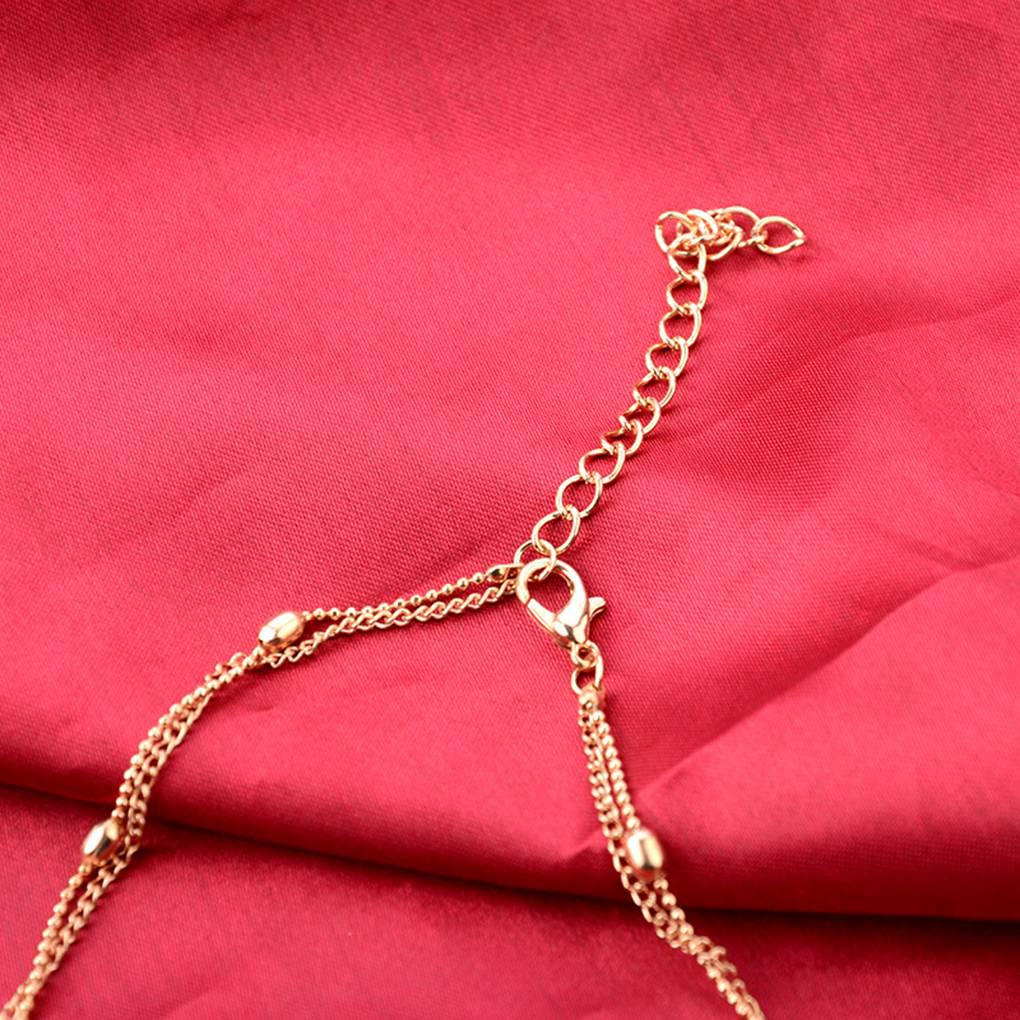 Multi Layers Heart Pendant Women Girl Clavicle Necklace Plating Alloy Adjustable Neck Decorative Jewelry