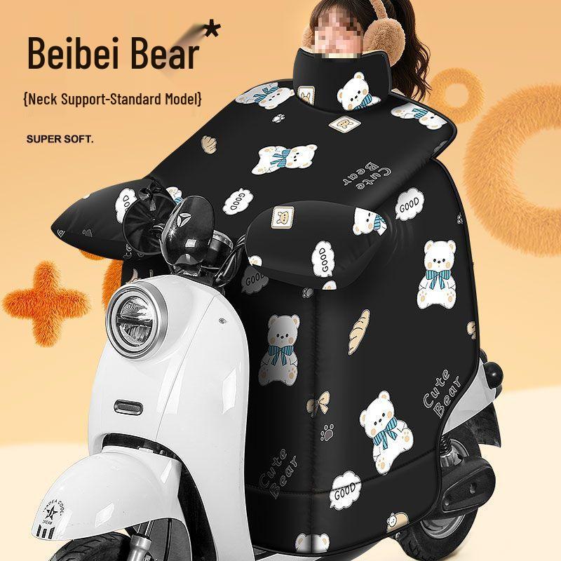 Winter Winddichte Fleecegefütterte Elektrofahrzeug-Windschutzscheibenabdeckung mit Vergrößerten Kniepolstern