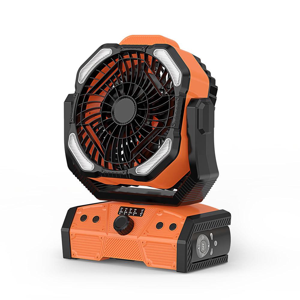 Портативный oscillating camping fan с подсветкой и таймером, USB-перезаряжаемый power bank 280x200x100 mm