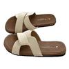 Soft waxy Q bomb~! Good texture niche kinked cross slippers women's soft soft outer wear summer ins beach cool slippers