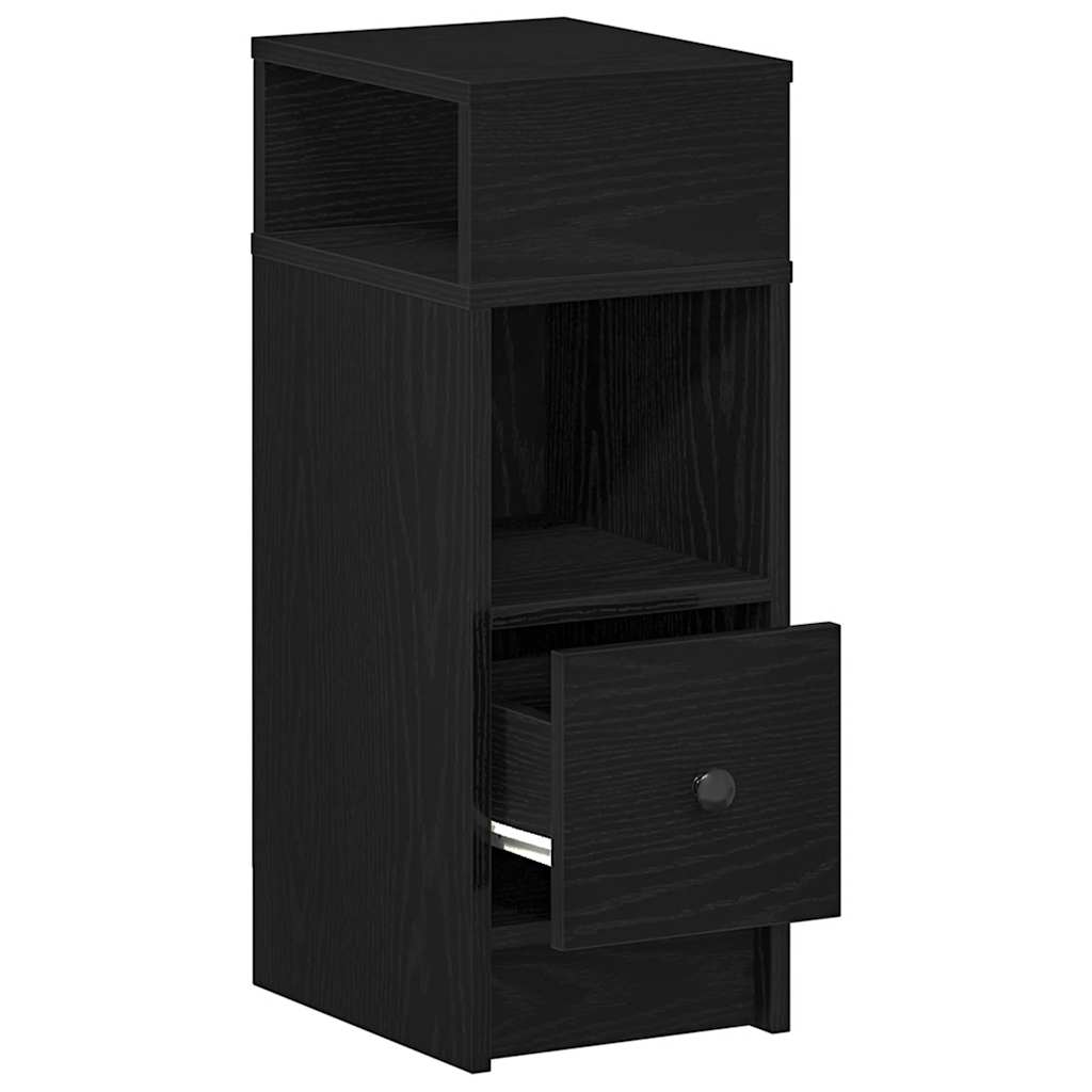 Nightstand with Drawer Black 25 X 31 X 66 Cm