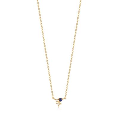 Blue Lapis Lazuli Stone 925 Silver Necklace N039-01G-L