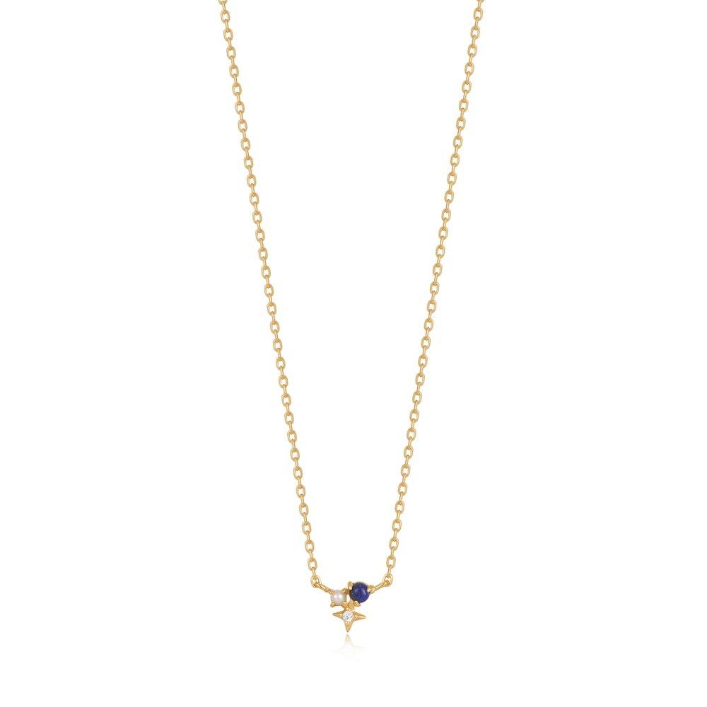 Blue Lapis Lazuli Stone 925 Silver Necklace N039-01G-L