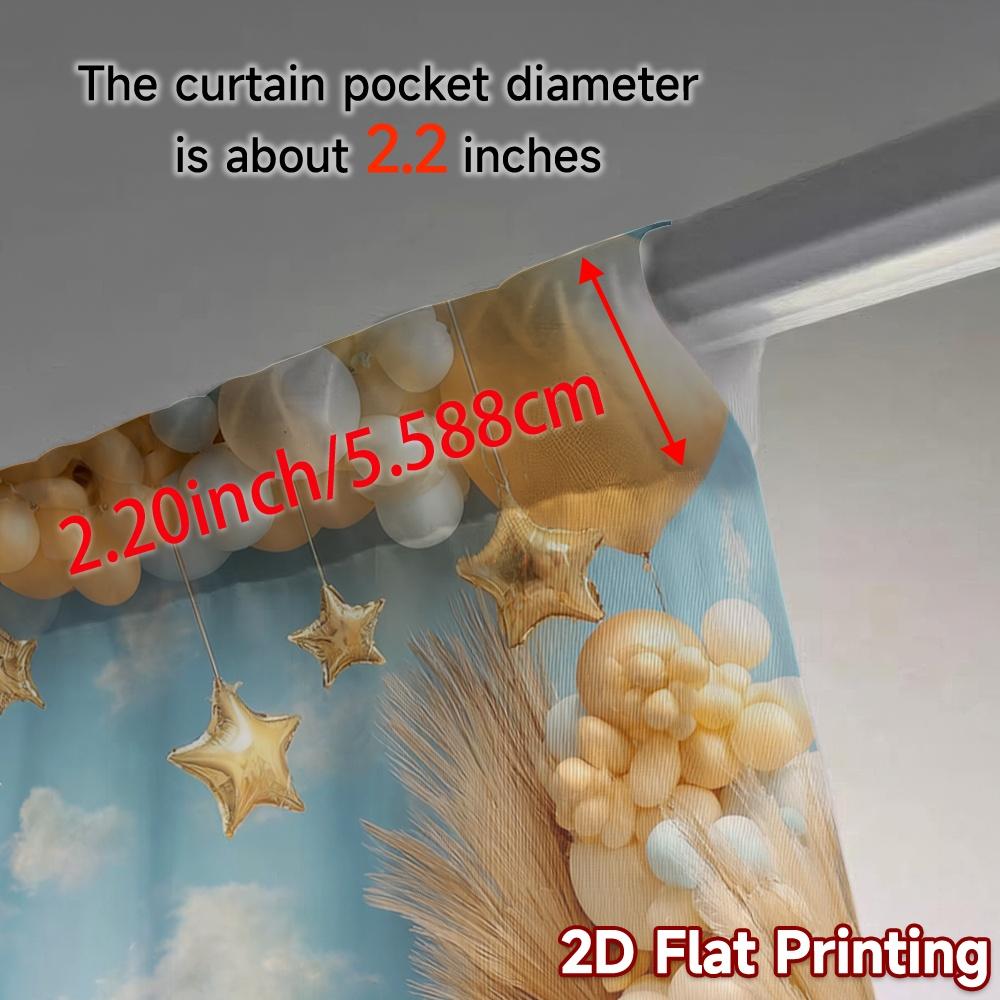 2pcs, 2D FLAT PRINTING Curtains (Without Rod) GoldenCloudland Popular Minimalist Curtains Versatile Polyester Curtains