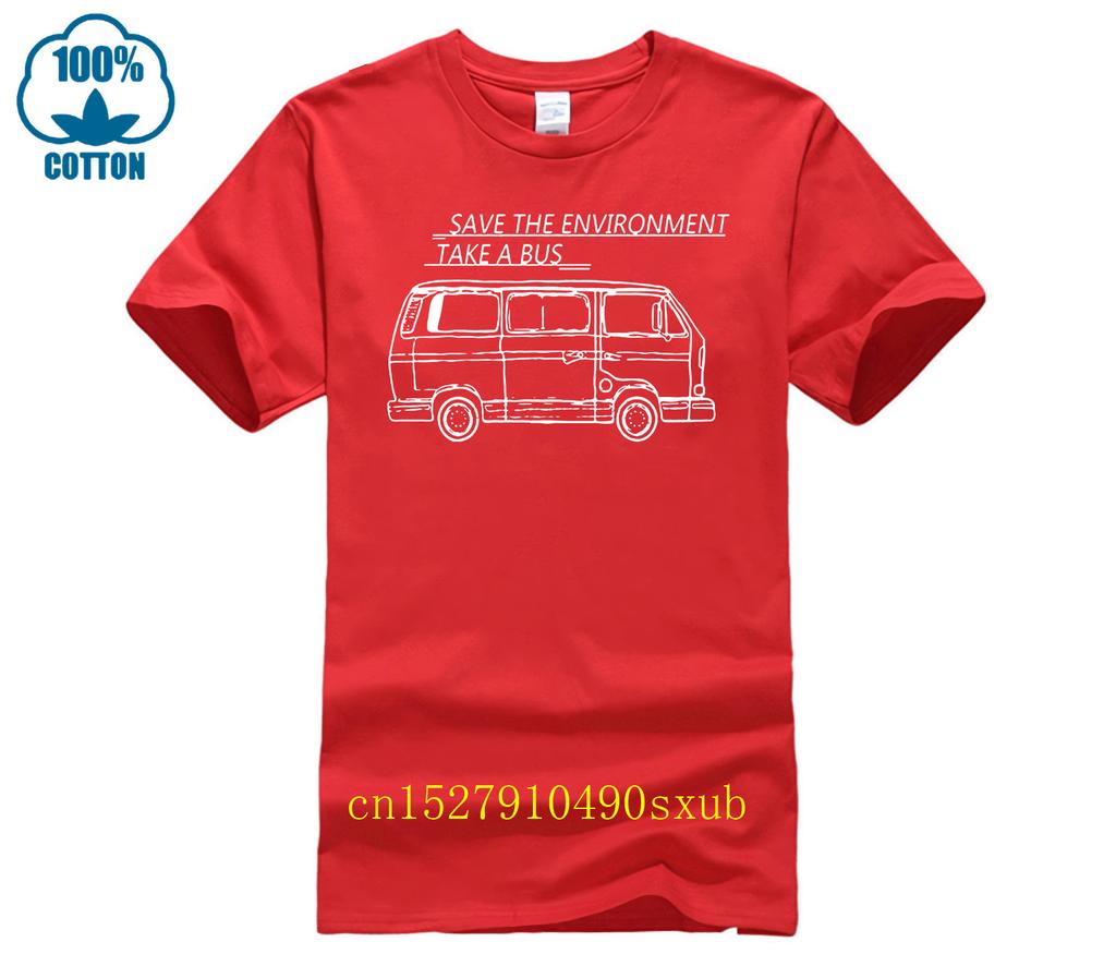 Casual T Shirts Save The Environunisext Take A Bus Bus Crew Neck Short Sleeve T Shirt Funny Price Unisexs Humorous