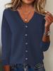 Women's Long Sleeve Knitted Cardigan: Plus Size Spring-Summer Sweater Coat