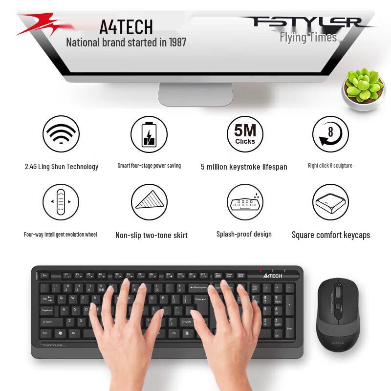 A4TECH FG1010 Wireless Office Keyboard Mouse Combo