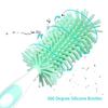 Silicone Bottle Brush   Handle Baby Bottle Cleaner 360 Degree Soft   for Glass Bottle with Suction Base Detachable Small Brush for Infants