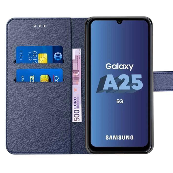 Coque de protection - Samsung - Galaxy A25 5G - Antichoc - Cuir PU - Fentes pour cartes