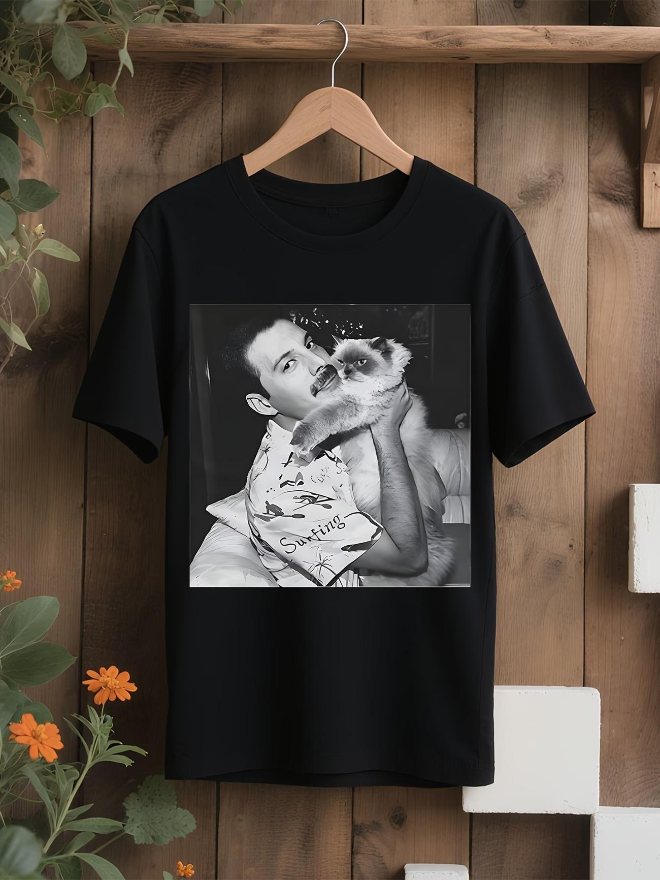 

Freddie Mercury Tiffany T Shirt Women Unisex Cotton Tee Summer Spring Vintage Retro Trend Portrait Harajuku Top Oversize Streetwear S